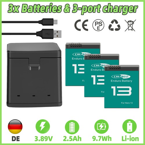 Batteria 5ah per gopro - 3x, 2.5ah